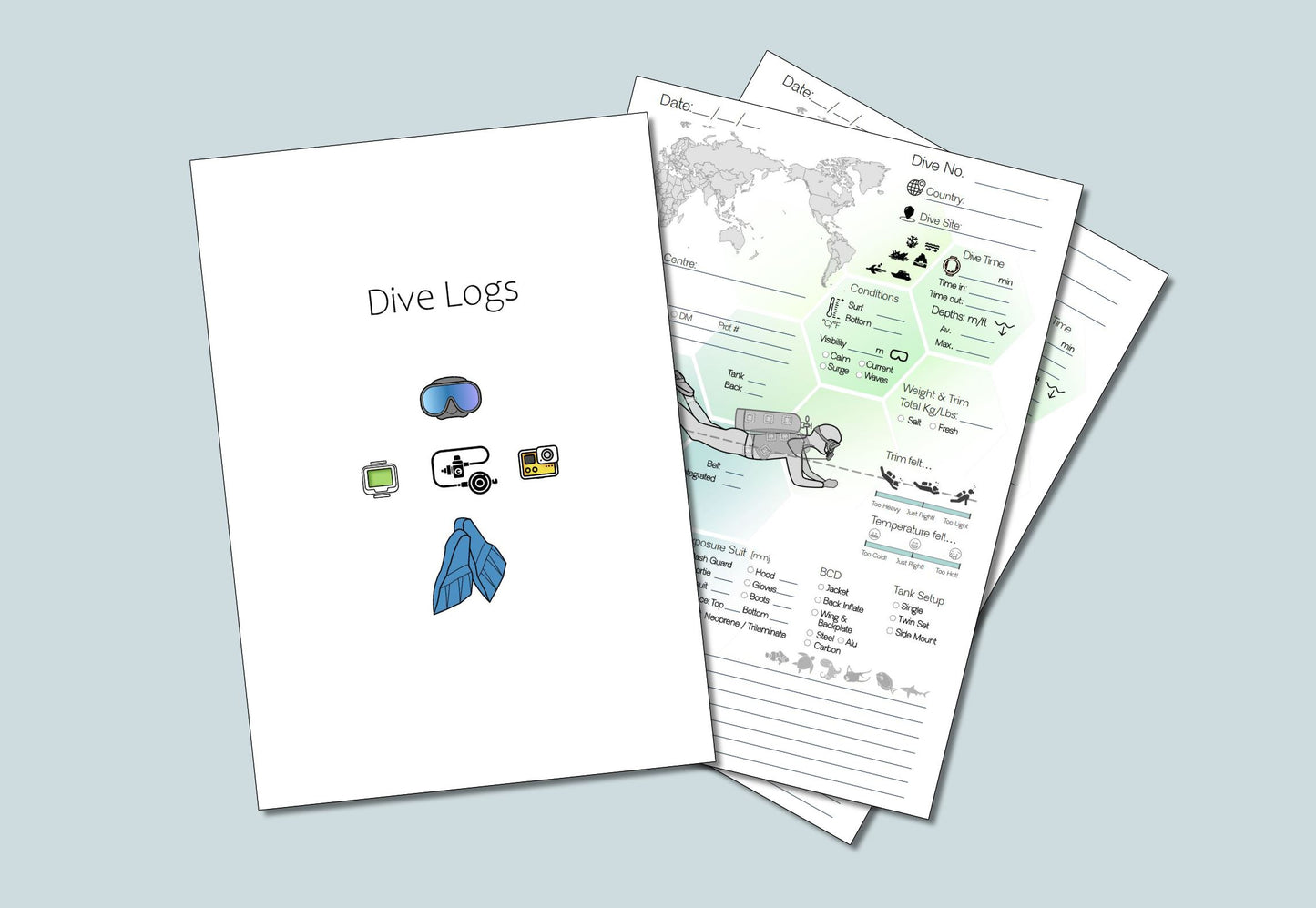 Journal and Dive Logs bundle pack